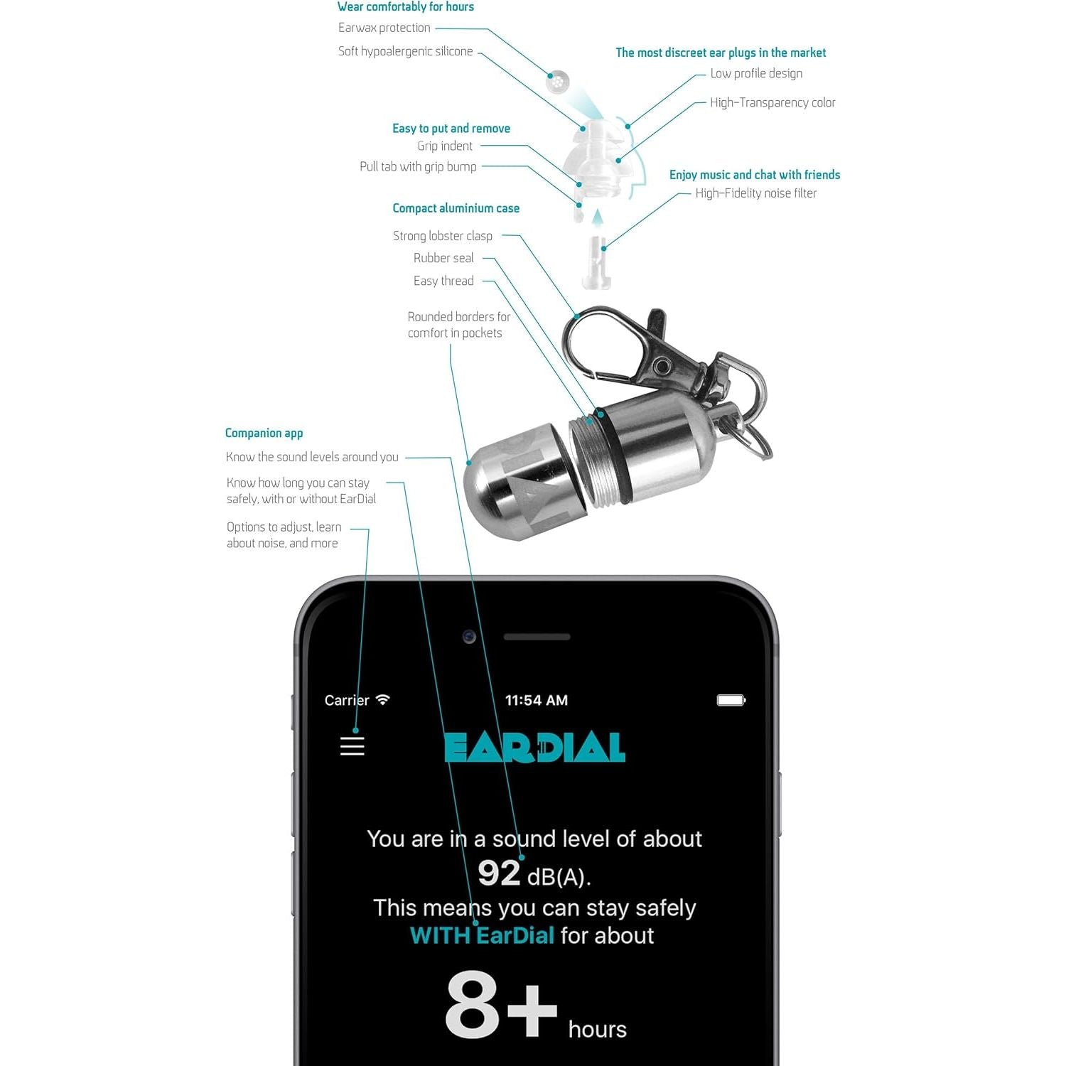 Buy now HiFi Earplugs - Invisible Hearing Protection for Concerts, Music Festivals, Musicians, Motorcycles and other Discreet Comfortable High Fidelity Noise Reduction. With Compact Case and App at indiglob india