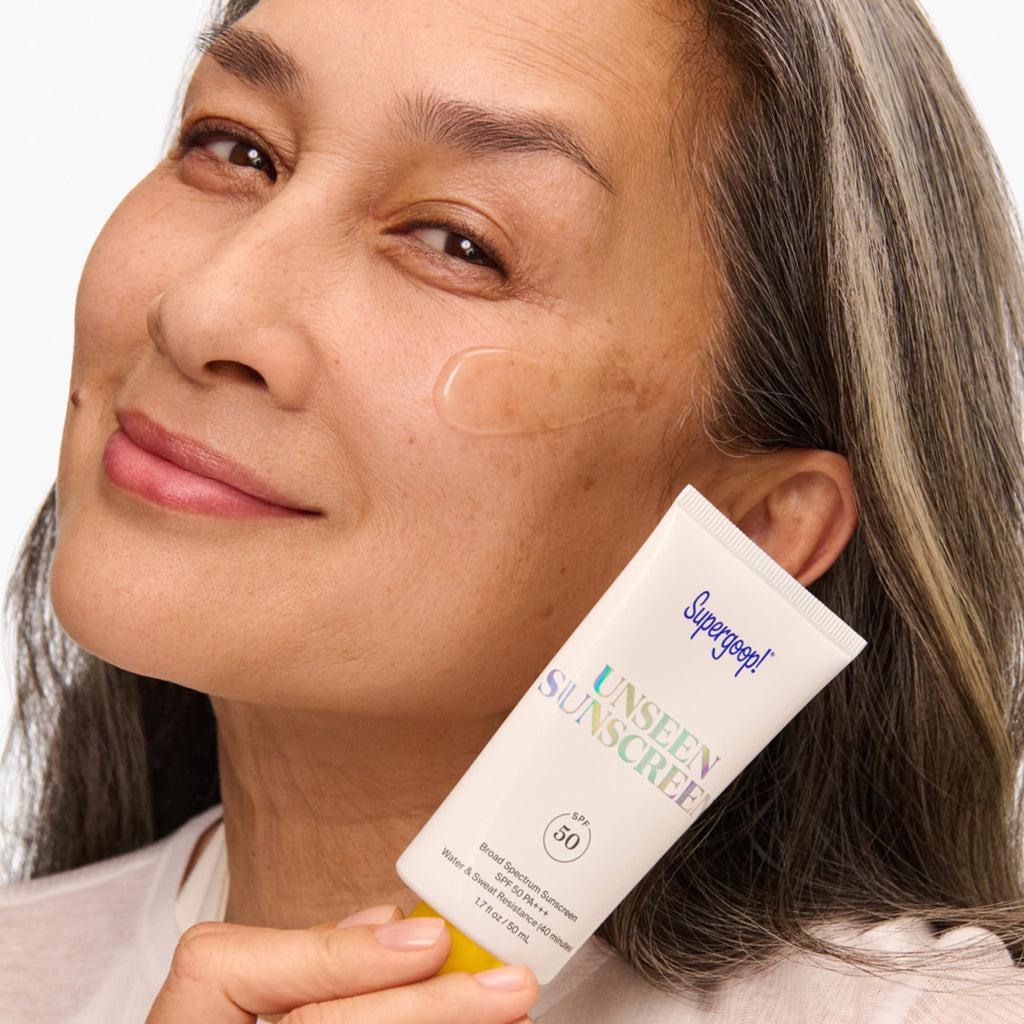 Supergoop! Unseen Sunscreen - SPF 50 - Clear & Invisible Face Sunscreen + Broad Spectrum + Makeup-Gripping Primer - Weightless, Scentless, Oil Free