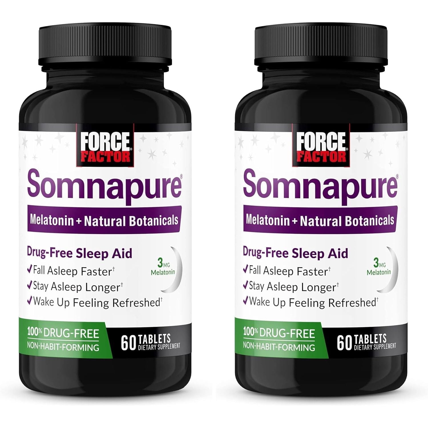 Buy now Force Factor Somnapure Drug-Free Sleep Aid for Adults for Occasional Sleeplessness with Melatonin & Valerian, Non-Habit-Forming Sleeping Pills, Fall Asleep Faster, Wake Up Refreshed, 60 Tablets 60 Count (Pack of 2) at indiglob india