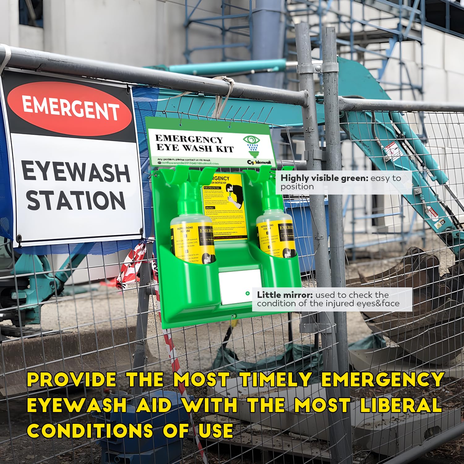 Buy now CGOLDENWALL Emergency Eye Wash Station Portable Eyewash Station Wall Mounted Eye Wash Kit, OSHA Approved Double 16.9oz Eye Wash Bottles for First Aid (EMPTY Bottles) at indiglob india