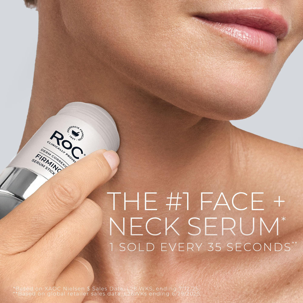 RoC Derm Correxion Retinol Serum for Face Anti Aging Firming Serum Stick | 1oz, Antioxidants visibly tighten and firm wrinkles and laugh lines on face & neck, Fragrance-Free (with Lip Packette)