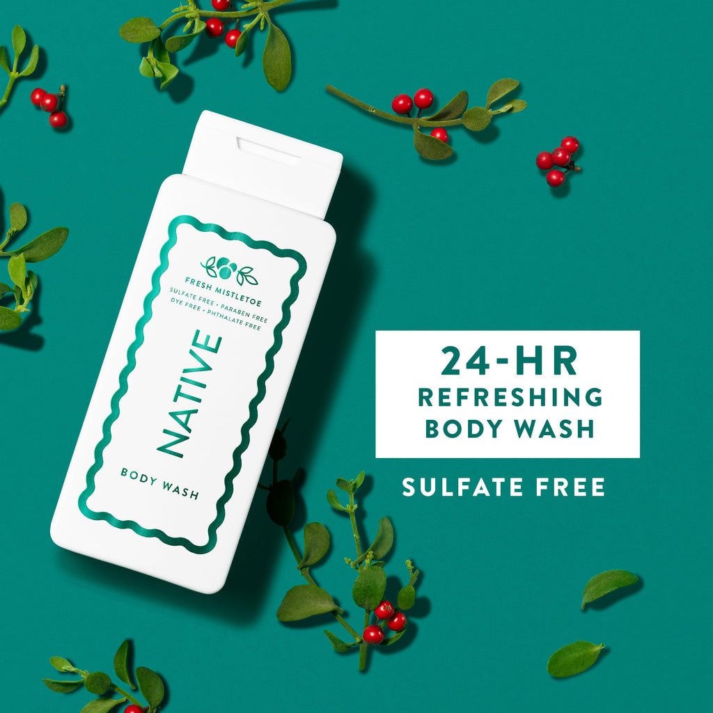 Buy now Native Body Wash, Holiday Edition, Fresh Mistletoe Scent, Contains Naturally Derived Ingredients | For Women & Men, Sulfate, Paraben, & Dye Free Leaving Skin Soft and Hydrated | 18 oz at indiglob india