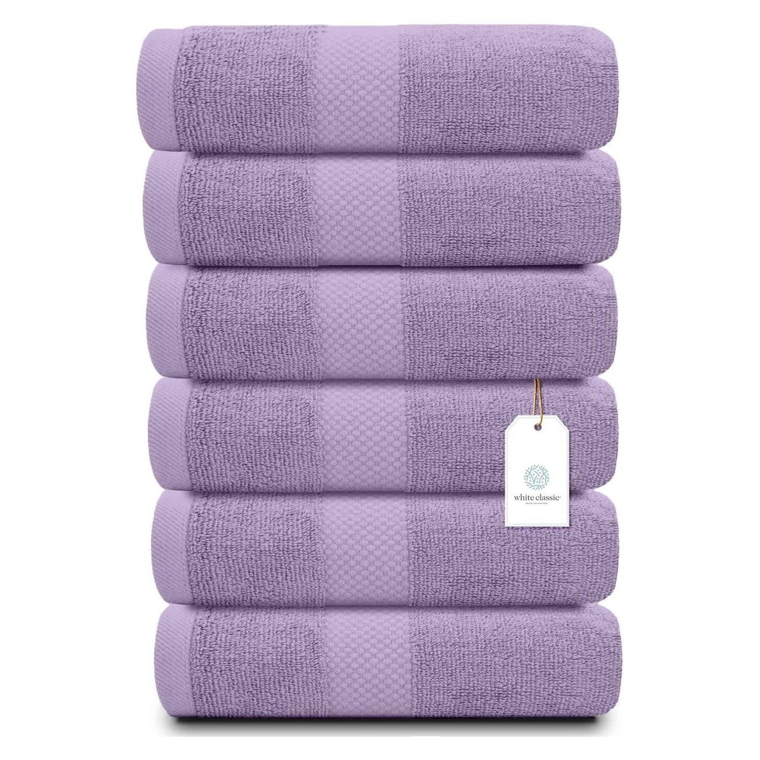 Buy now Luxury White Hand Towels - Soft 100% Turkish Cotton | Highly Absorbent Hotel spa Bathroom Towel Collection | 16x30 Inch | Set of 6 17: Lavender at indiglob india