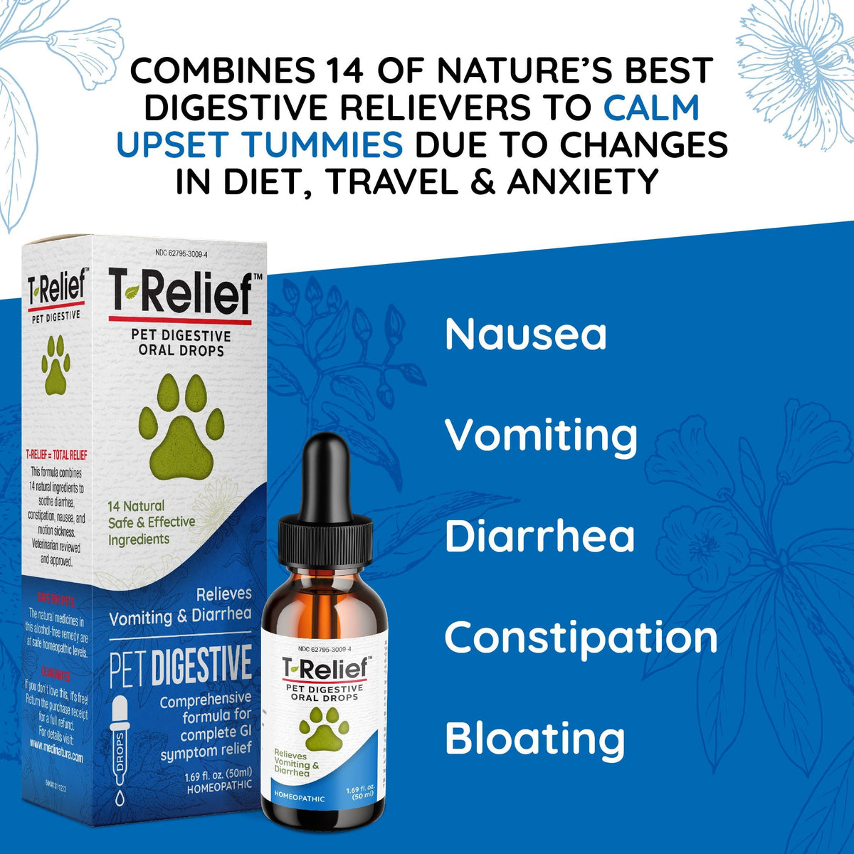 MediNatura T-Relief Pet Digestive Support Oral Drops, 1.69 oz