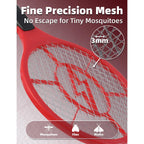 Electric Fly Swatter 2 Pack (Red & Blue), Battery Powered Bug Zapper Racket for Mosquitoes & Flies, Safe Protective Mesh, Indoor & Outdoor Use, Batteries Not Included