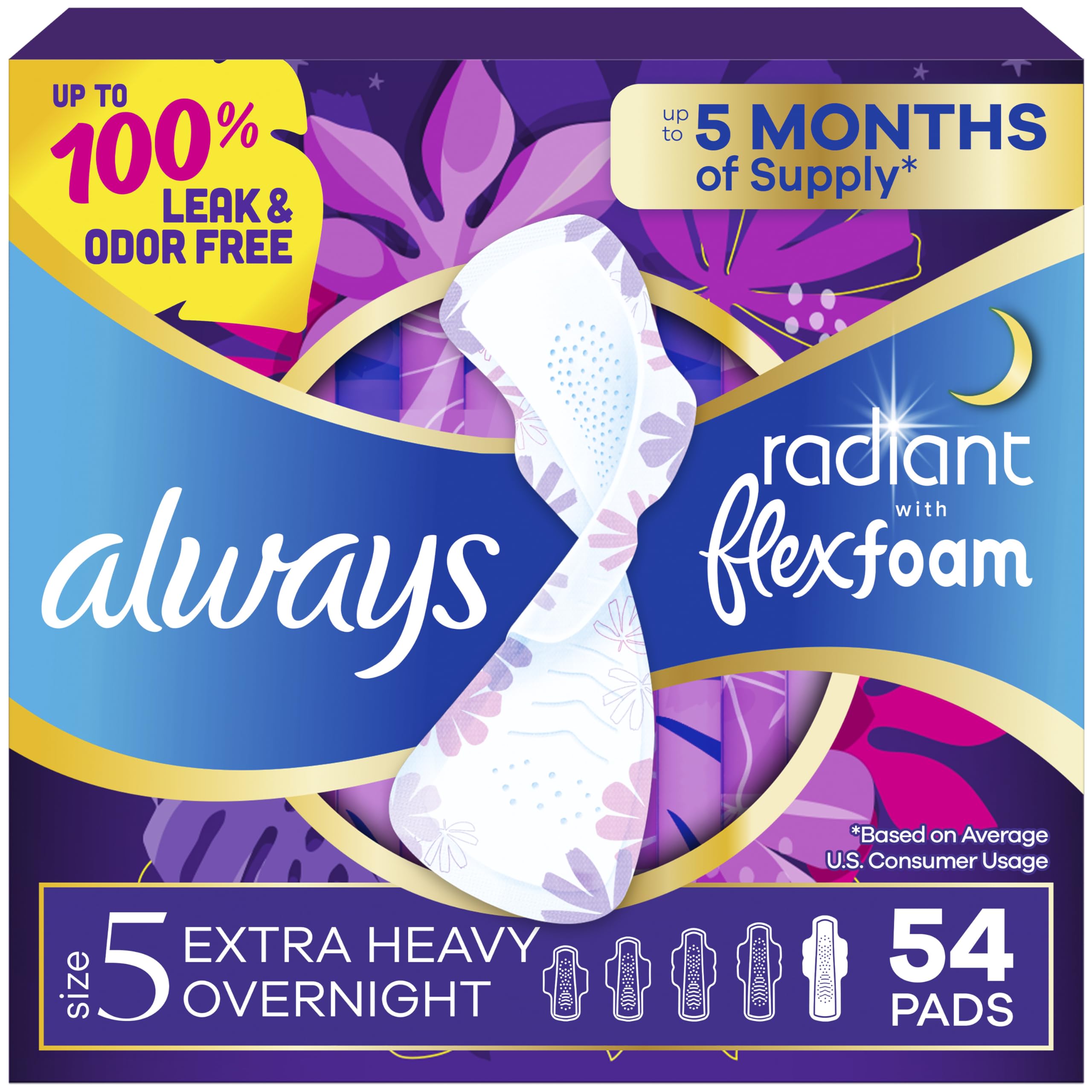Buy now Always Pads Size 1 Infinity with Flex Foam 18 Count (Pack of 3) Size 5 54 at indiglob india