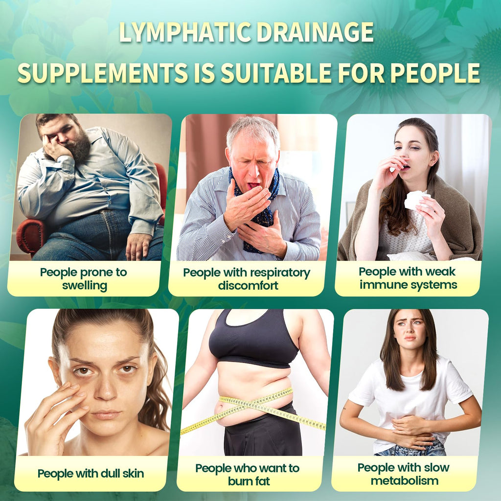 27-in-1 Lymphatic Drainage Supplements Capsules, Support Lymph System Detox