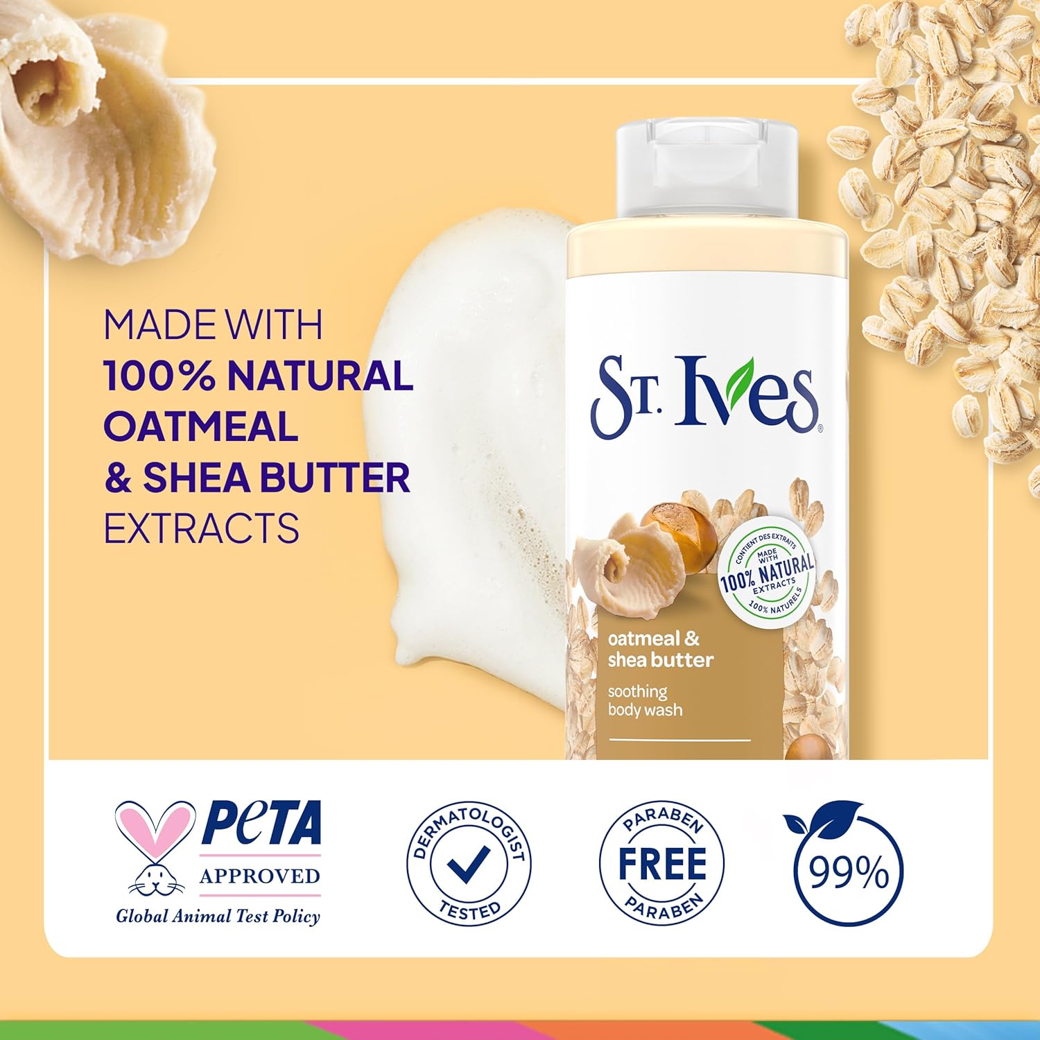 Buy now St. Ives Oatmeal & Shea Butter Body Wash | Moisturizing Body Wash for Sensitive and Dry Skin | 22 Fl. Oz. at indiglob india