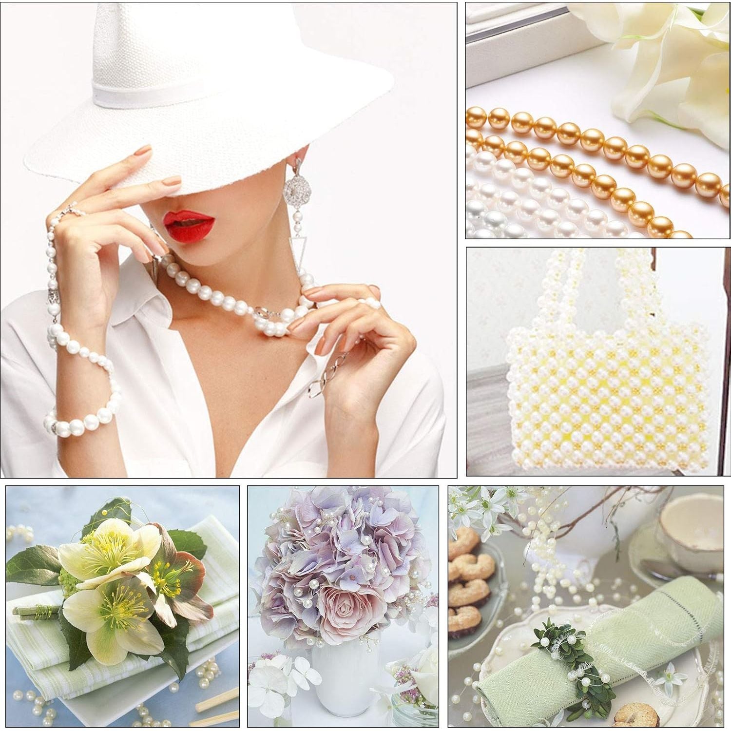 Buy now JHYlilia 1800Pcs 6mm Pearl Beads for Crafts, 24 Colors Round Pearls Beads with Holes for Jewelry Making Handcrafted Loose Spacer for Crafts Jewelry Making Necklaces Bracelets at indiglob india