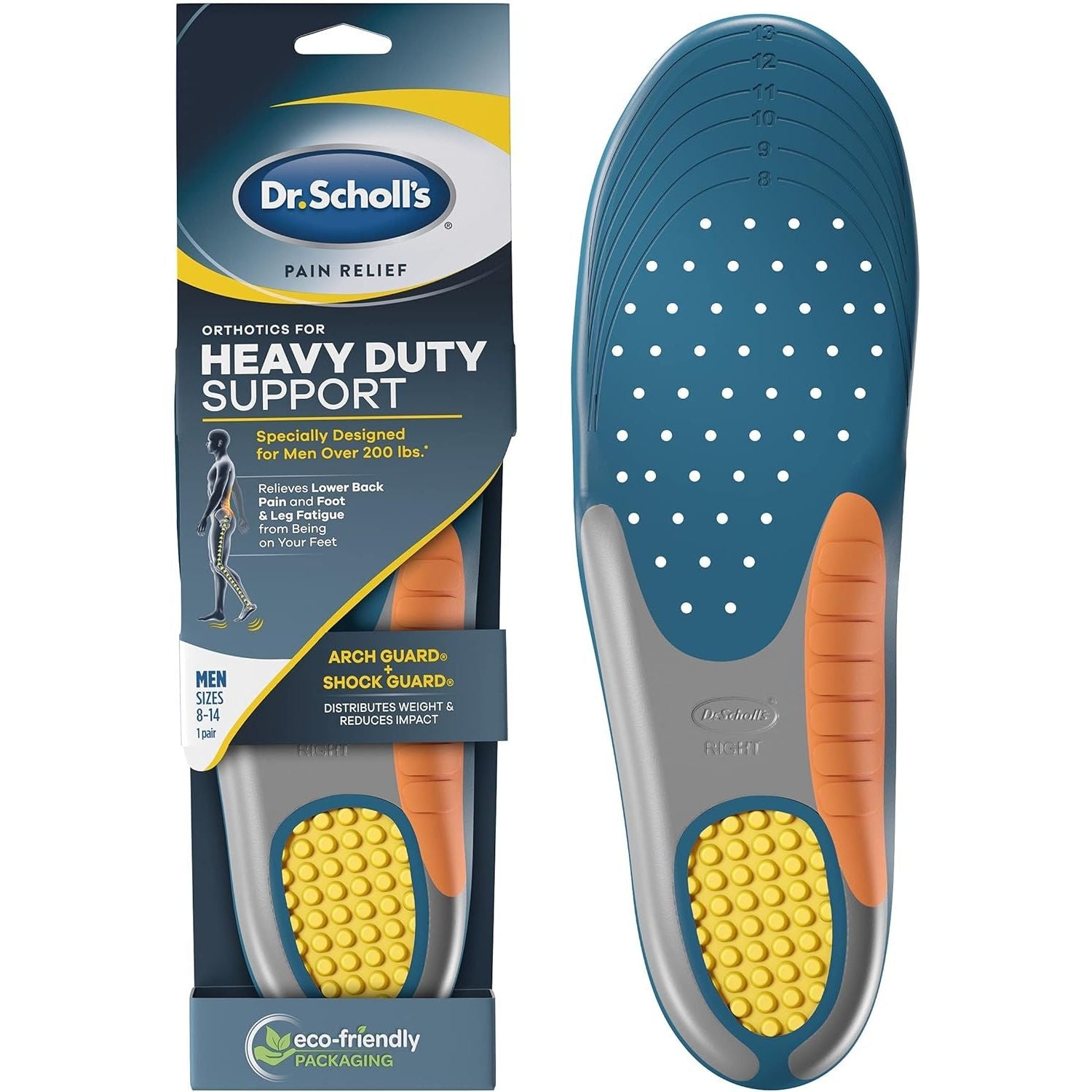 Buy now Dr. Scholl's Heavy Duty Support Insole Orthotics, Big & Tall, 200lbs+, Wide Feet, Shock Absorbing, Arch Support, Distributes Pressure, Trim to Fit Inserts, Work Boots & Shoes, Men Size 8-14, 1 Pair Men's 8-14 (12 Pairs) at indiglob india