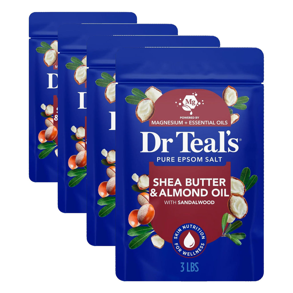 Dr Teal's Epsom Salt Magnesium Soak, Soften & Moisturize with Shea Butter & Almond Oil, 3 lbs
