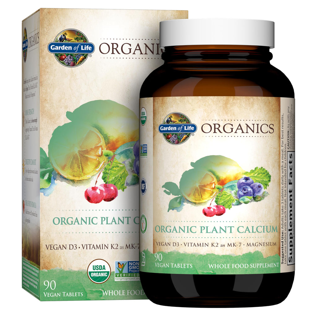 Garden of Life Calcium Supplement with Magnesium & Organic Vitamin D3 K2, Made from Whole Foods, Gluten-Free, 90 Count | Magnesium & Vitamin D3 K2, Made from Whole Foods, Gluten-Free