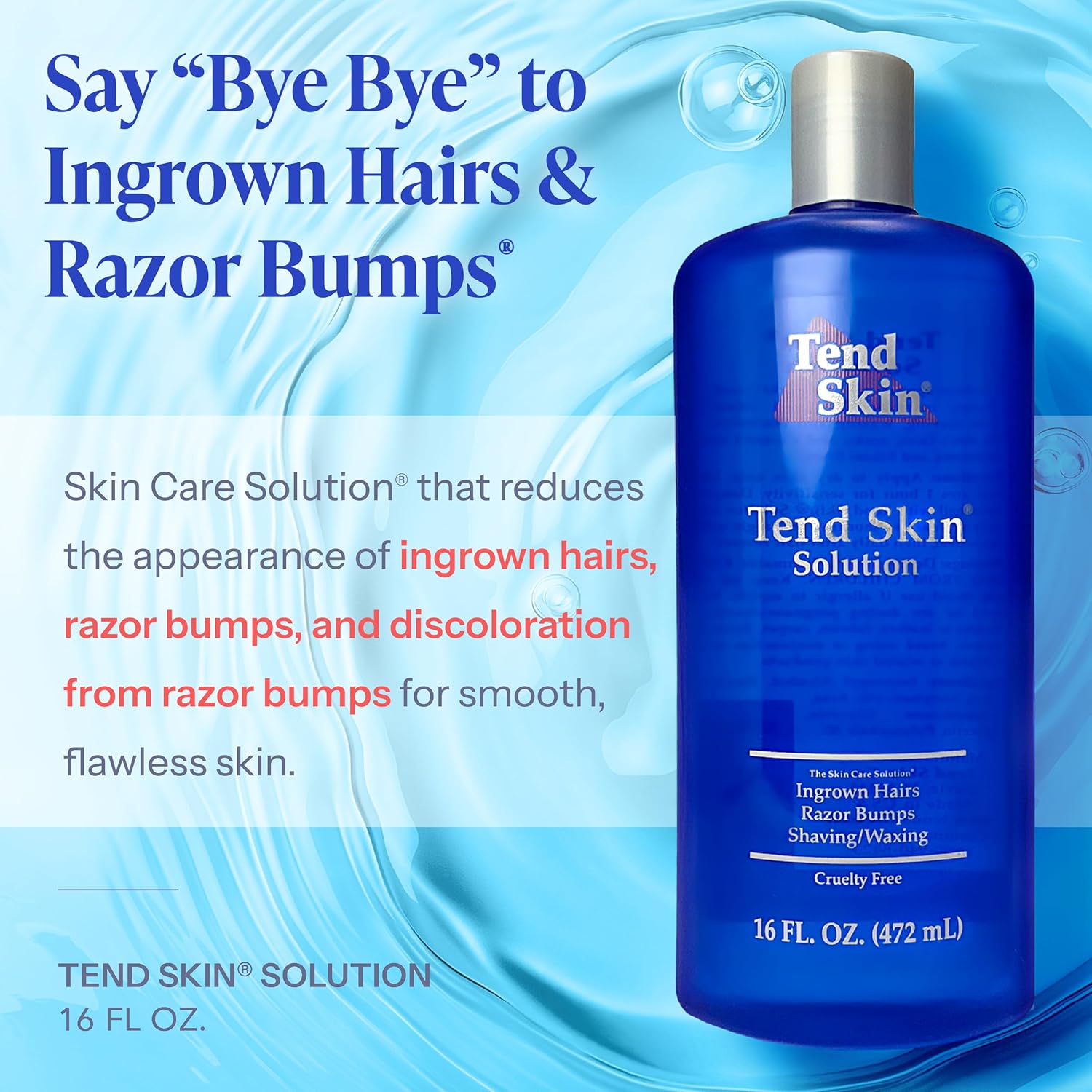 Buy now Tend Skin Razor Bump, Ingrown Hair Solution for Unsightly Razor Bumps, Ingrown Hair and Razor Burns, Post Shaving and Waxing Toner for Men and Women, Made in USA, 16 Oz at indiglob india