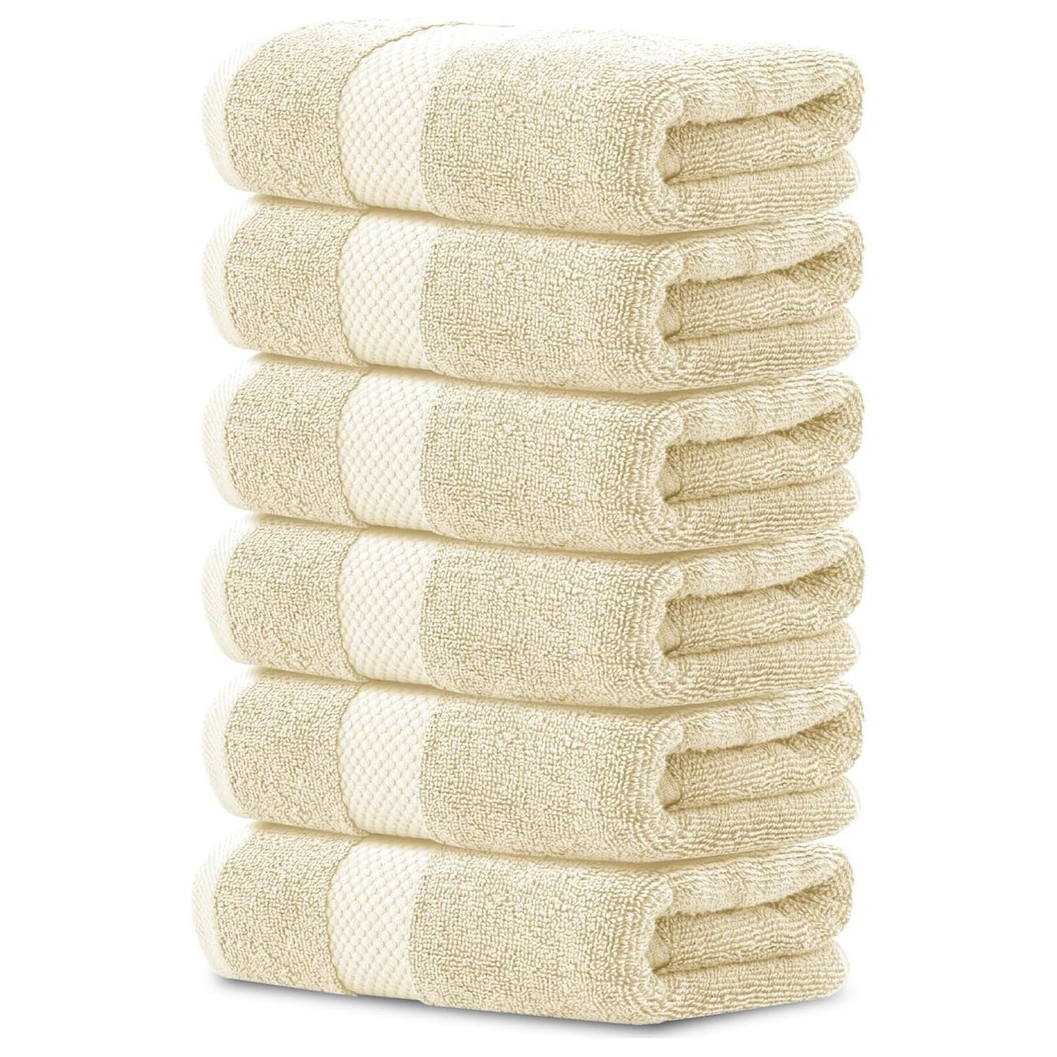 Buy now Luxury White Hand Towels - Soft 100% Turkish Cotton | Highly Absorbent Hotel spa Bathroom Towel Collection | 16x30 Inch | Set of 6 09: Beige at indiglob india