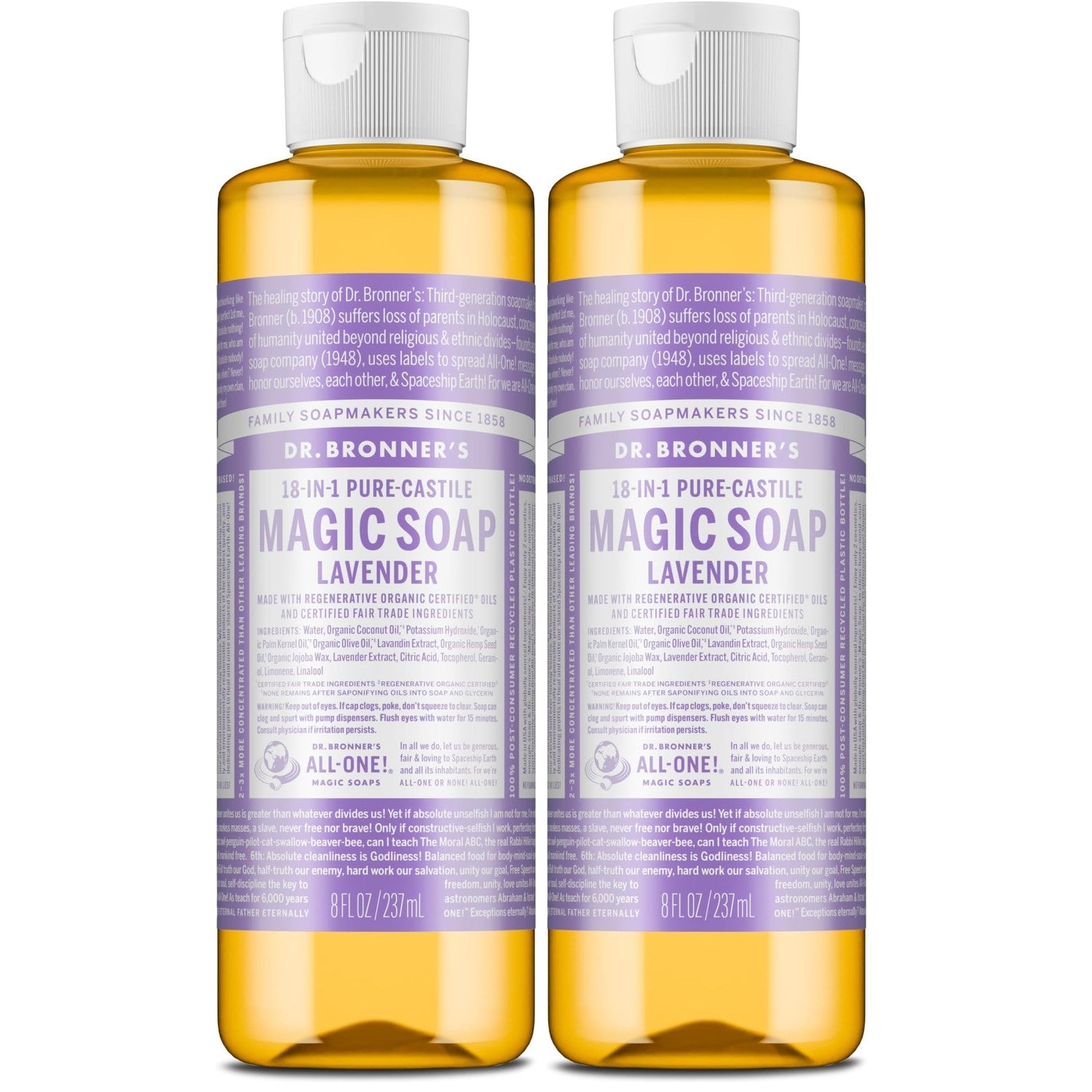 Buy now Dr. Bronner's Magic Soap-Pure-Castile Liquid Soap (Lavender, 8 ounce)-Regenerative Organic Certified Oils, 18-in-1 Uses: Body, Hair, Laundry, Pets & Dishes, Concentrated, Vegan, Non-GMO at indiglob india