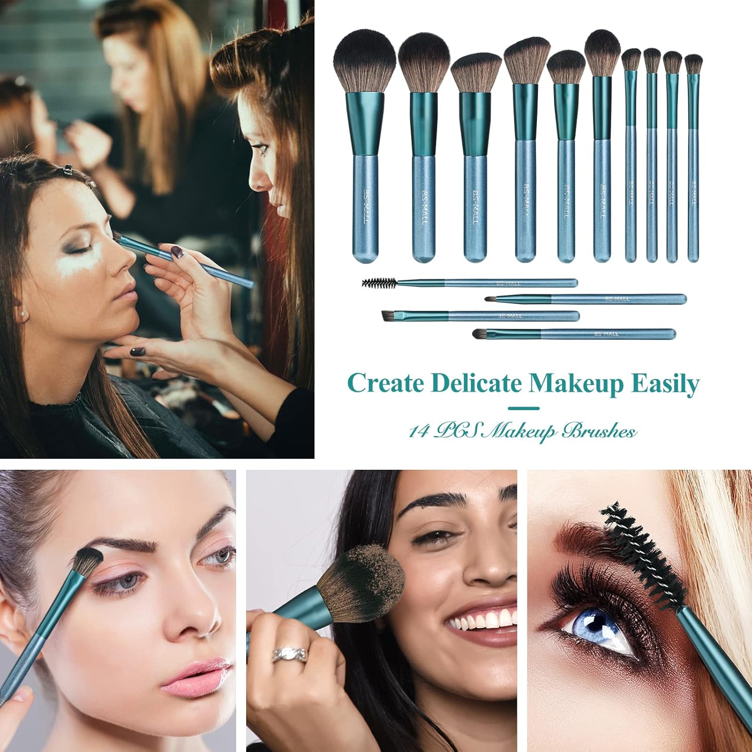 Buy now BS-MALL Makeup Brush Set 14Pcs Premium Synthetic Professional Makeup Brushes Foundation Powder Blending Concealer Eye shadows Blush Makeup Brush Kit Deep Starry Blue at indiglob india