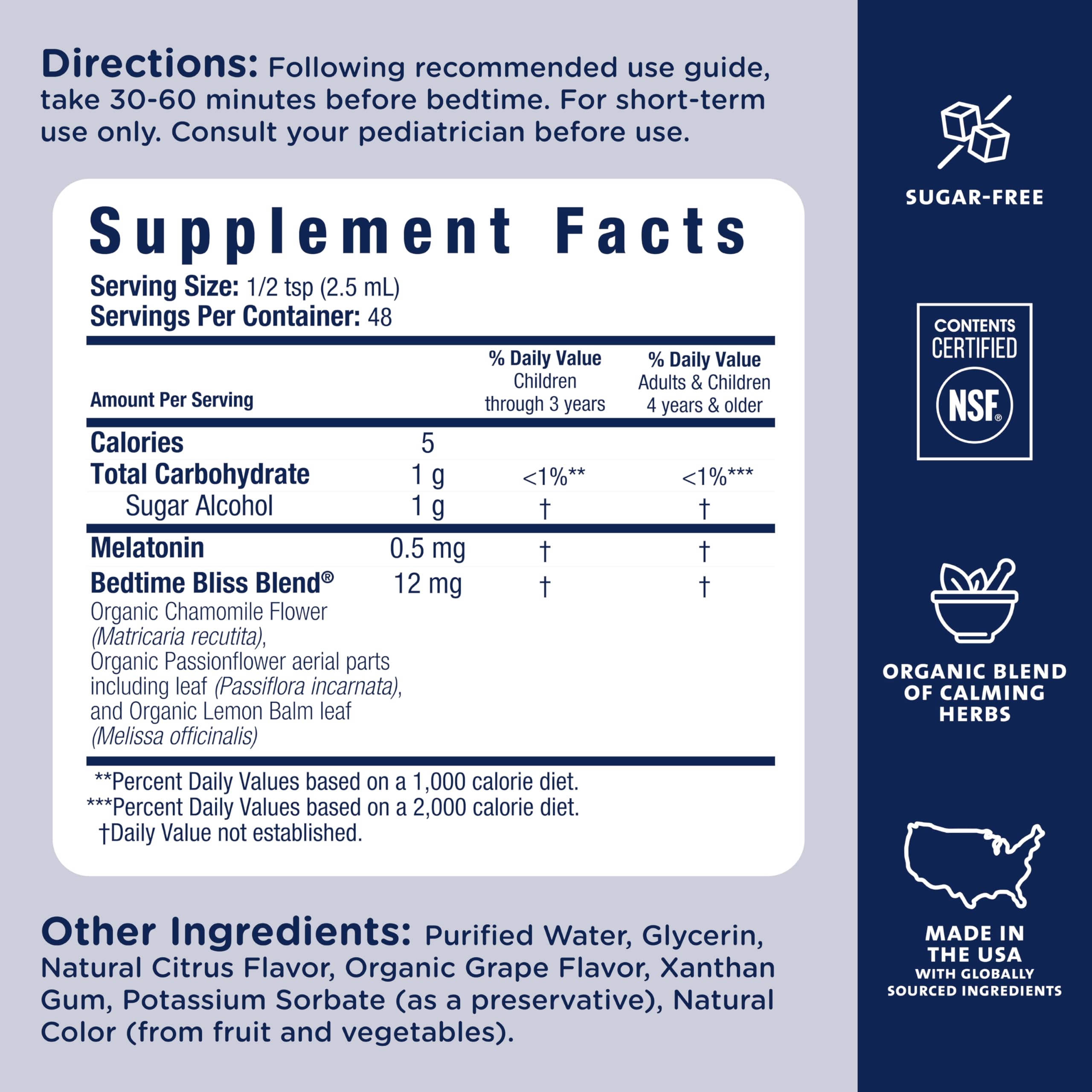 Mommy's Bliss Kids Sleep Support Liquid w/Melatonin, Grape Flavor, 4 Oz