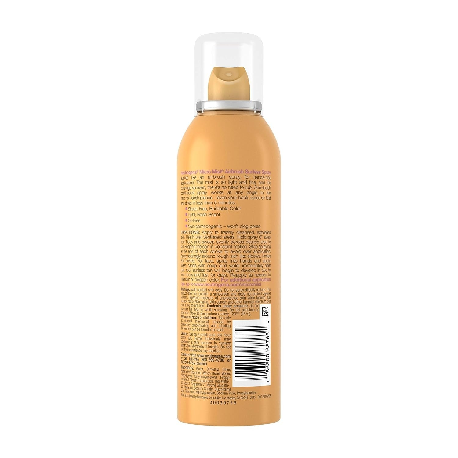 Buy now Neutrogena Micromist Airbrush Sunless Tanning Spray, Gradual Sunless Indoor Tanner with Witch Hazel, Alcohol-Free, Oil-Free & Non-Comedogenic Formula, Medium Intensity, 5.3 oz at indiglob india