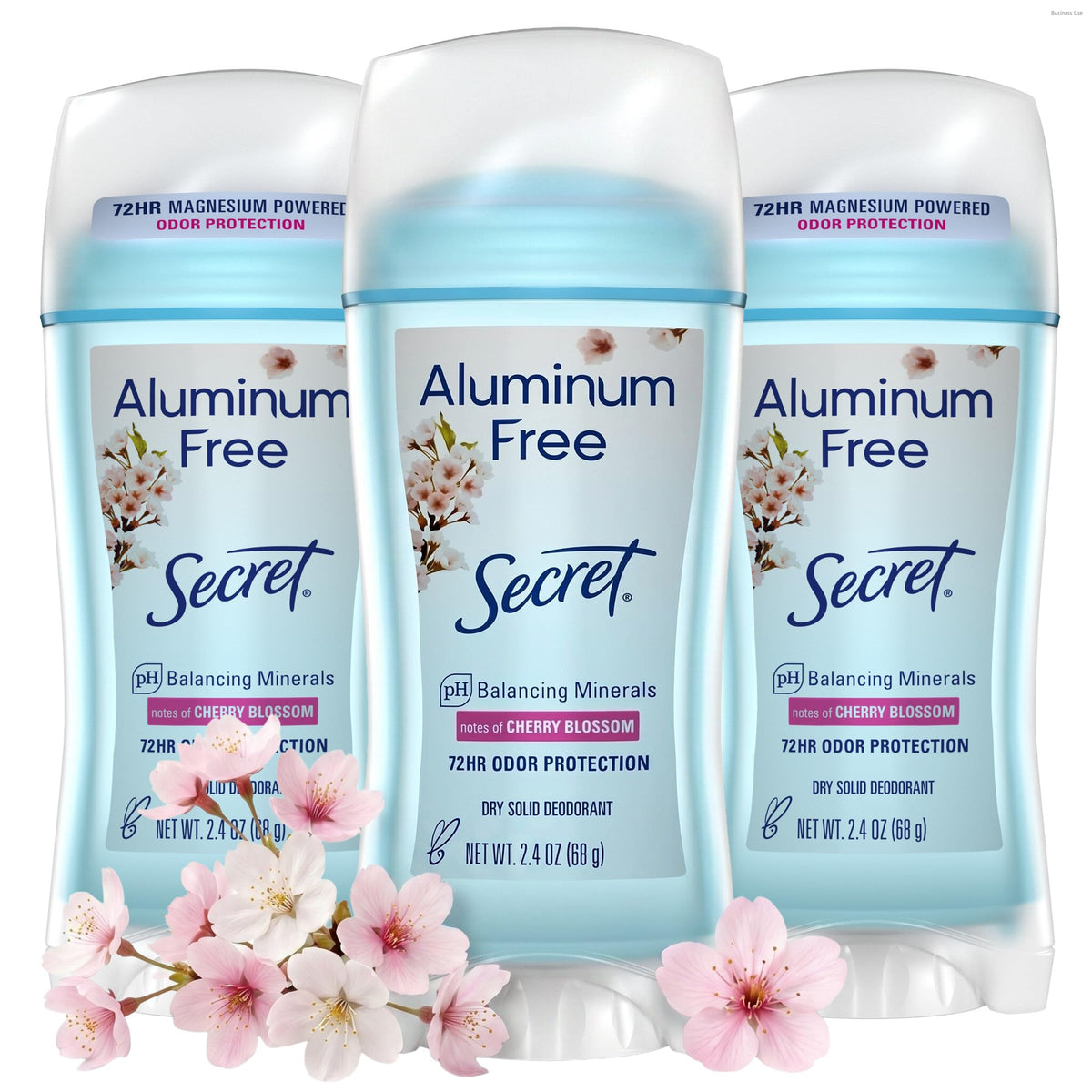 Secret Aluminum Free Deodorant for Women, 48hr Odor Protection, Naturally Derived Ingredients, Free of Parabens Dyes Talc & Baking Soda, PH Balanced, Dry Solid, Coconut Scent, 2.4 oz (Pack Of 3)
