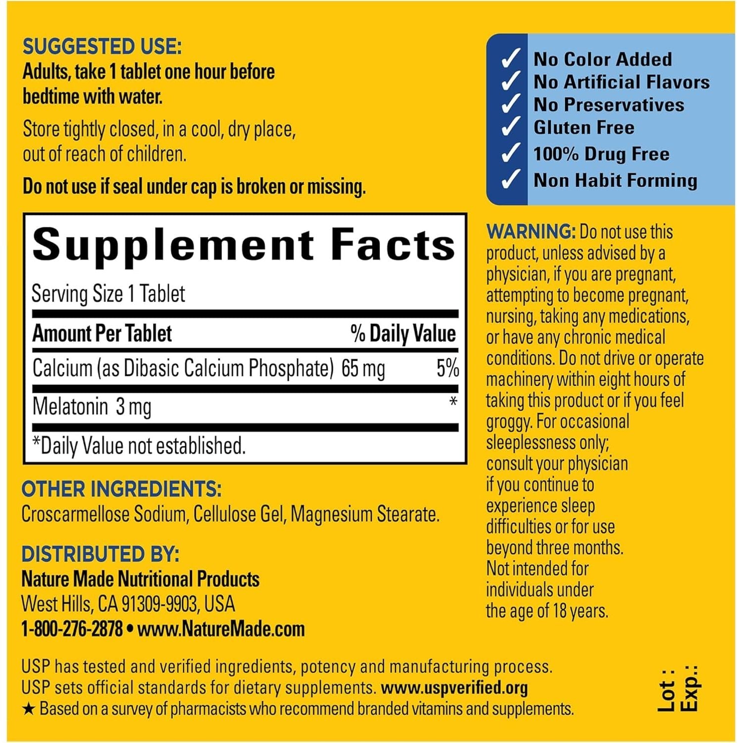 Buy now Nature Made Melatonin 3mg Sleep Aids for Adults, 100% Drug Free Sleep Aid, Sleep Supplements, 120 Tablets, 120 Day Supply at indiglob india
