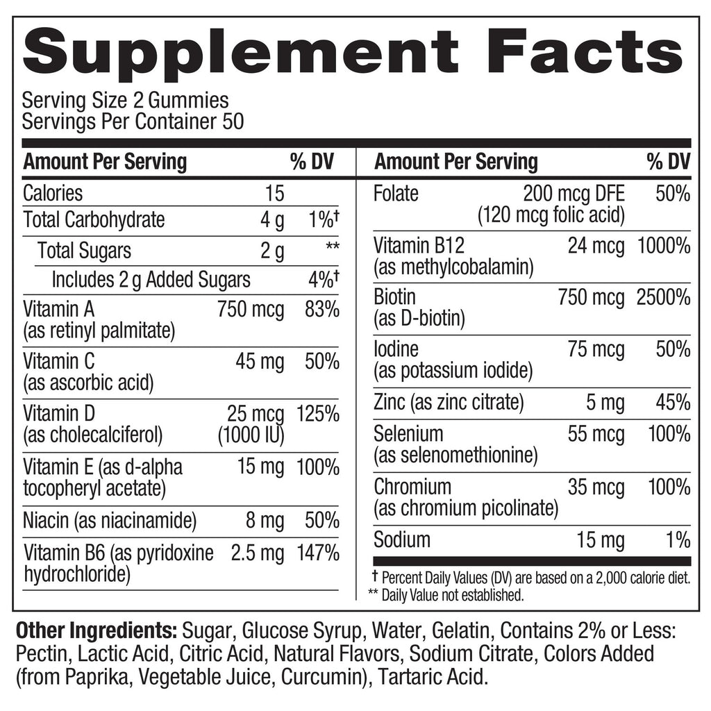 OLLY Teen Girl Multi Gummy, Healthy Skin and Immune Support*- 100 Count
