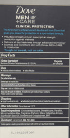 Buy now Dove Men+Care Deodorant, 96H Clinical Protection Antiperspirant, Clean Comfort 4-Pack â€“ Prescription Strength Wetness Protection with Â¼ Moisturizers, 1.7 Oz Ea at indiglob india