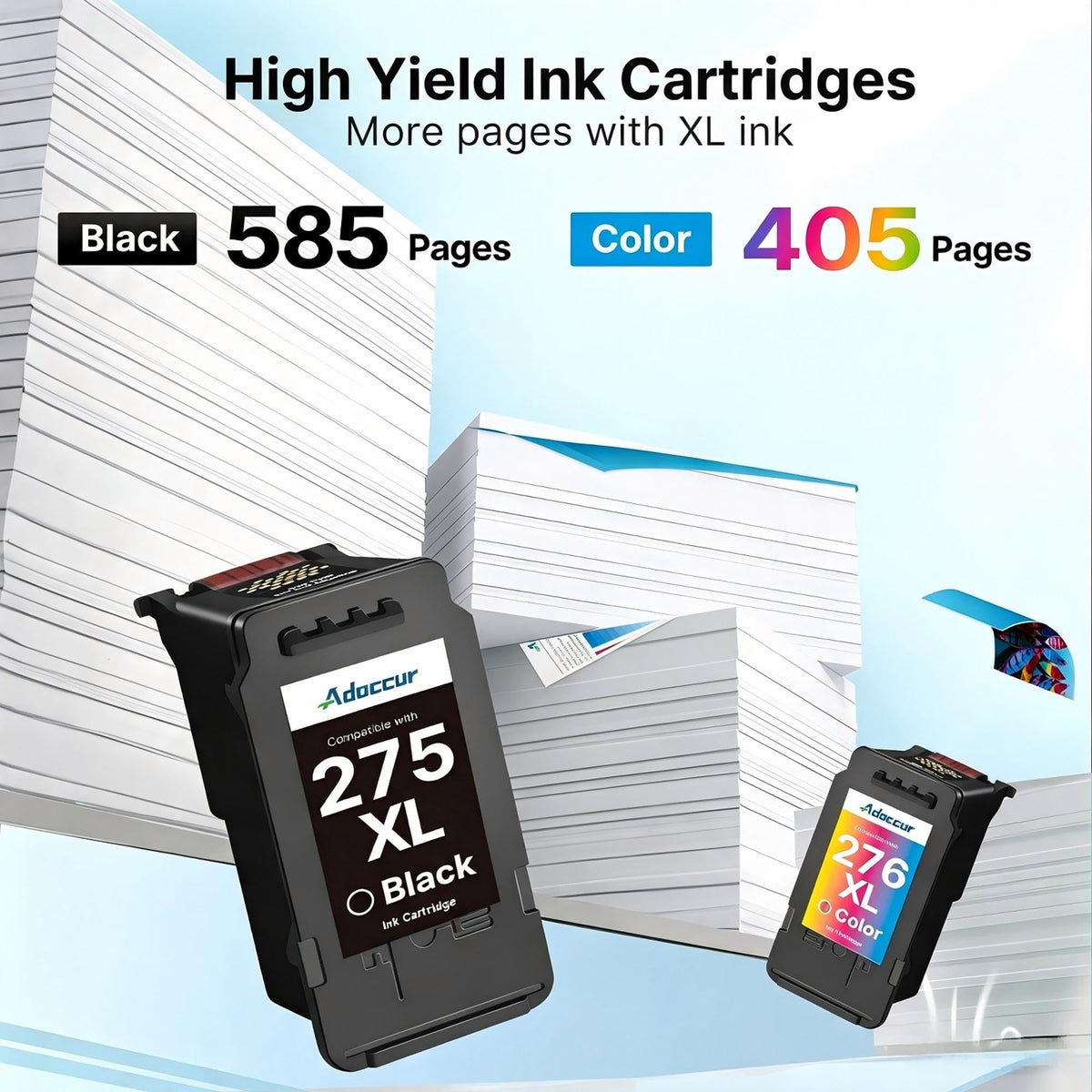 275XL 276XL Replacement for Cannon 275 and 276 Ink Cartridges for Canon 275 and 276 Ink Cartridges Works with Canon PIXMA TR4720 TS3522 TR4700 TS3722 TS3500 TR4722 TS3720 TS3520 (Black Color Combo)