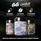 Gamer Supps GG Energy - Sakura Splash by Silvervale (100 Servings) - Keto Friendly Gaming Energy and Nootropic Blend, Sugar Free + Organic Caffeine + Vitamins + Immune Support, Powder Drink