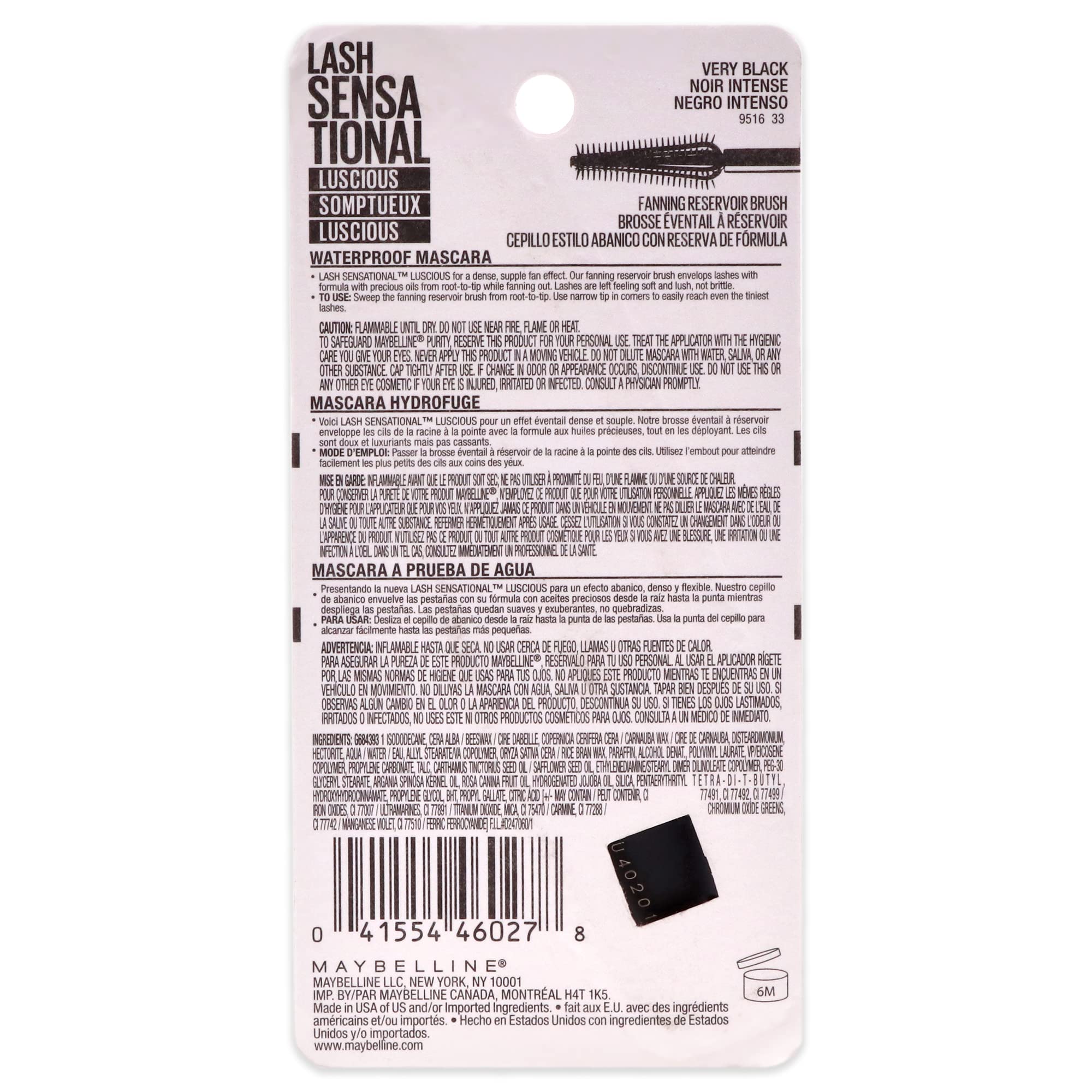 Buy now Maybelline New York Lash Sensational Luscious Waterproof Mascara, Very Black, 0.3 fl. oz. K2004600 at indiglob india