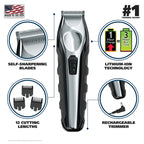 Buy now Wahl USA Lithium Ion Total Beard Trimmer for Men with 11 Guide Combs for Easy Trimming, Detailing, & Grooming – Model 9888 at indiglob india