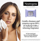 Buy now Neutrogena Makeup Remover Night Calming Cleansing Towelettes, Disposable Nighttime Face Wipes to Remove Dirt, Oil & Makeup, 25 ct at indiglob india
