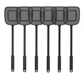 MR.SIGA Heavy Duty Long Handle Fly Swatter, Black, 6 Pack