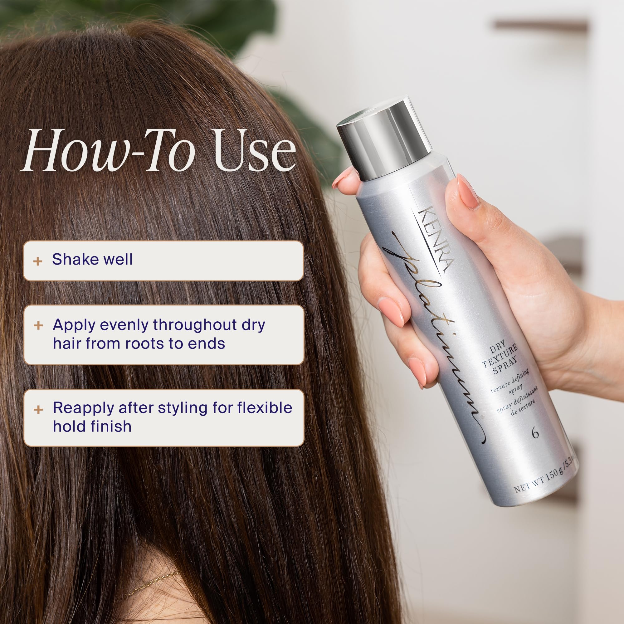 Kenra Platinum Dry Texture Spray 6 | Texture Defining Styler | Increases Texture & Fullness | Absorbs Oils & Impurities | Ultra-Lightweight, Non-Drying Formulation | All Hair Types