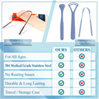 Buy now MasterMedi Tongue Scraper with Case Easy to Use Tongue Scraper for Adults, Tongue Cleaner for Oral Care & Hygiene (Single Pack (with Travel Case)) at indiglob india