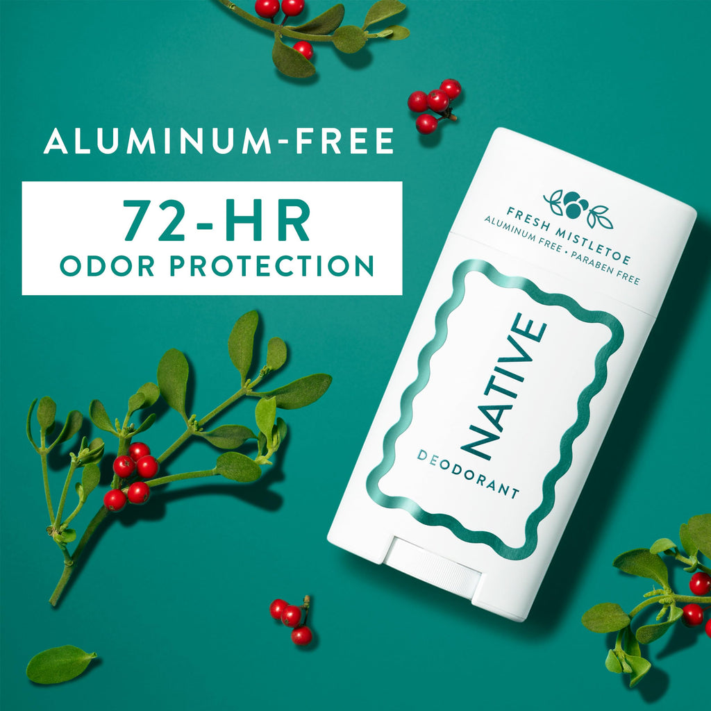 Buy now Native Deodorant, Holiday Edition, Fresh Mistletoe Scent, Contains Naturally Derived Ingredients, 72 Hour Odor Control | Deodorant for Women and Men, Aluminum Free with Baking Soda at indiglob india