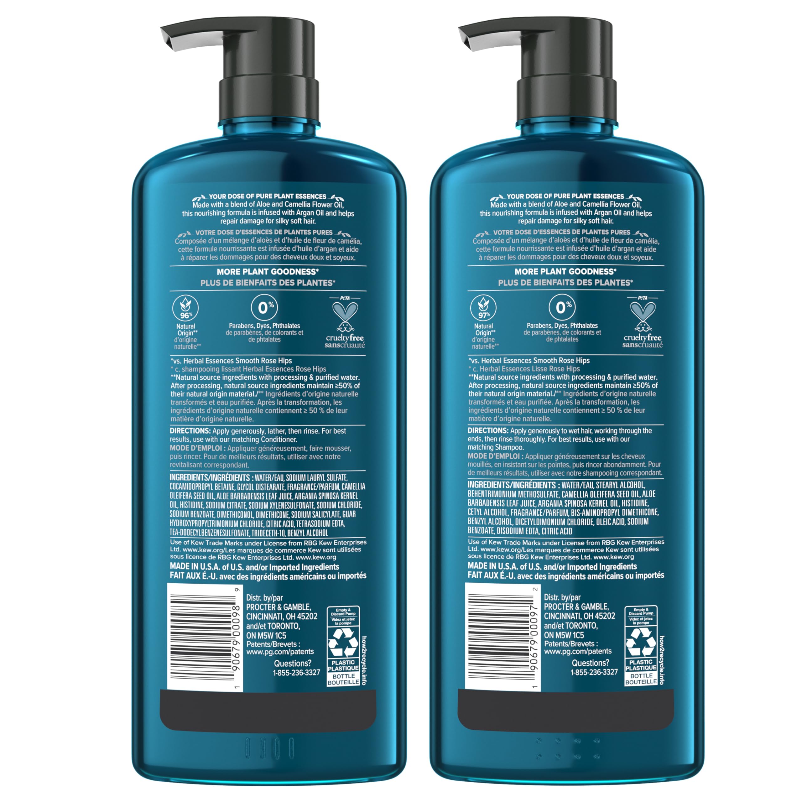 Herbal Essences Argan Oil Repair Shampoo & Conditioner Set, Moisturizes & Smoothes, Paraben-Free, Color-Safe, pH-Balanced, Citrus Scent, 20.2 Fl Oz, 2-Pack