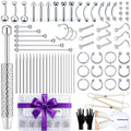 Body Piercing Kit with Piercing Jewelry, Complete 91PCS Set