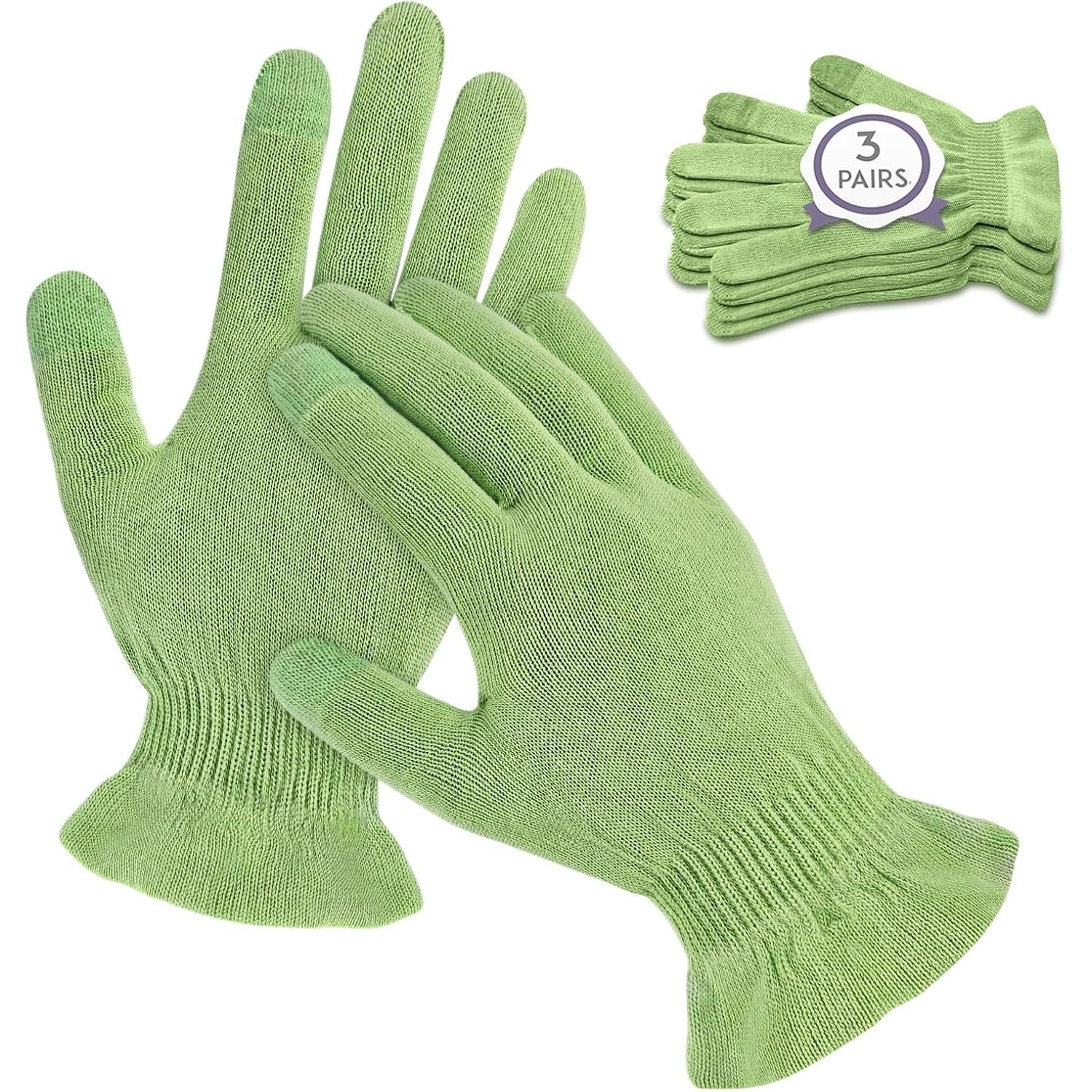 Buy now MIG4U Moisturizing Beauty Gloves Touchscreen Overnight Sleeping Glove for Women Dry Hands, Nighttime Lotion, Eczema, SPA, Cosmetic Treatment, Grey Purple 3 Pairs Size S/M S M - 3 Pairs Apple Green at indiglob india