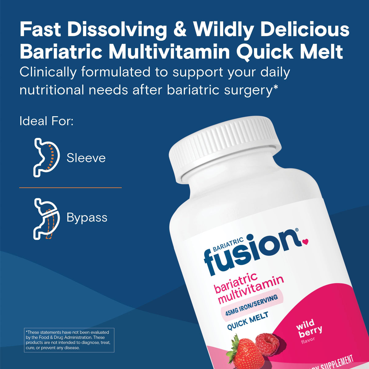 Bariatric Fusion Multivitamin with 45mg Iron, 60 Quick Melt Tablets