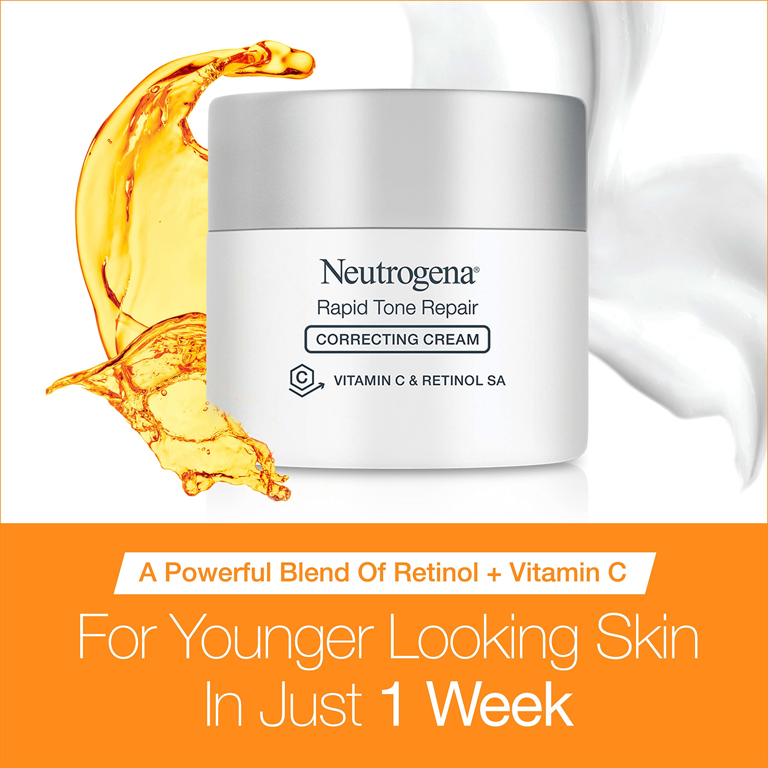 Buy now Neutrogena Rapid Tone Repair Retinol + Vitamin C Face Moisturizer, Dark Spot Corrector, Anti-Aging Face Cream for Even Tone 1.7 oz + Trial Size Hydro Boost Facial Cleanser, 0.5 fl. oz at indiglob india