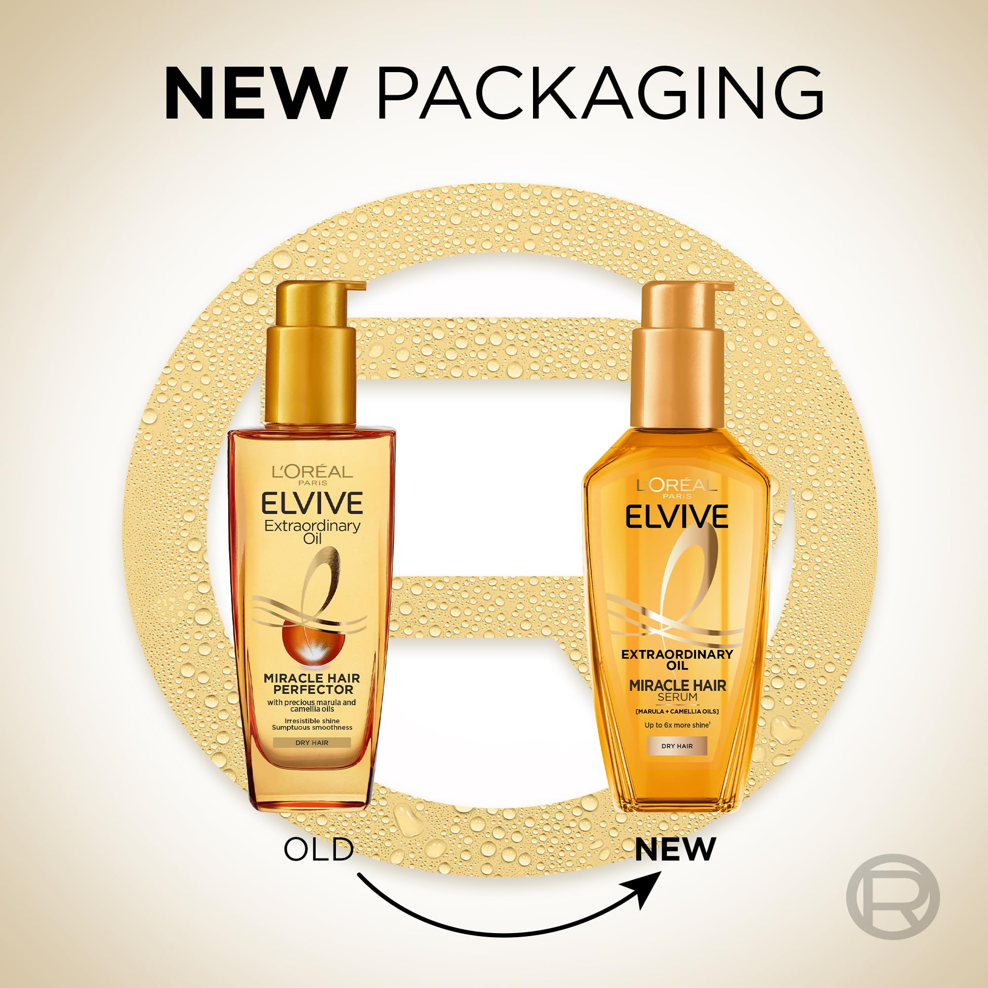 Buy now L'OrÃ©al Paris Elvive Extraordinary Oil Miracle Hair Serum, Intense Nourishment, Up to 6x more Shine, up to 230Â° heat protection, suitable for all hair types, 100ml at indiglob india