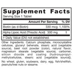Jarrow Alpha Lipoic Sustain with Biotin, 300 mg, Antioxidant, 60 Tablets
