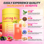 GLP-1 Cutting Drink Mix, 5-HTP, FOS, Yerba Mate, Magnesium, 30 Servings | Supports Satiety Signaling, Energy & Gut Health | Strawberry Açaí Flavor