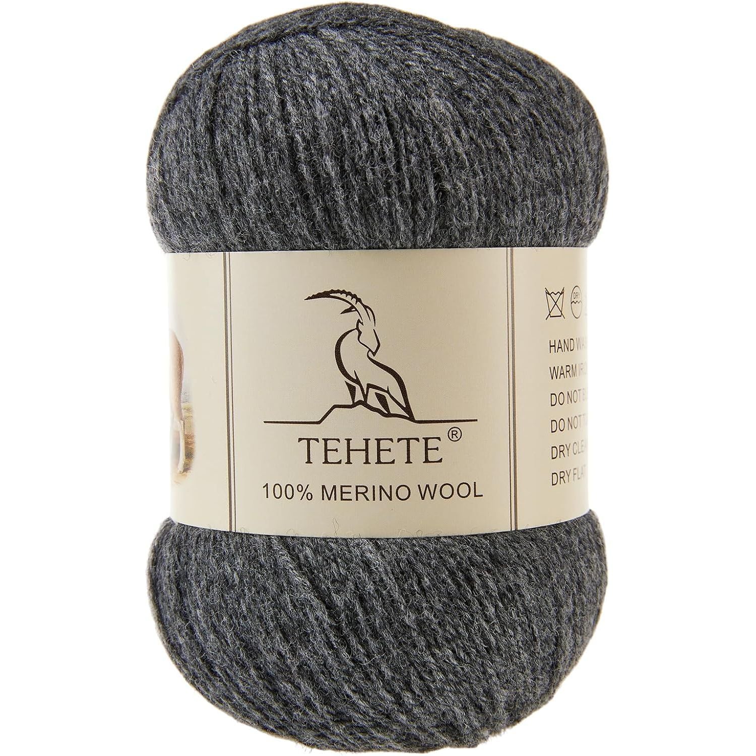 Buy now TEHETE 100% Merino Wool Yarn for Knitting 3-Ply Luxury Warm Soft Lightweight Crochet Yarn (Black) 1Ball Dark Grey at indiglob india