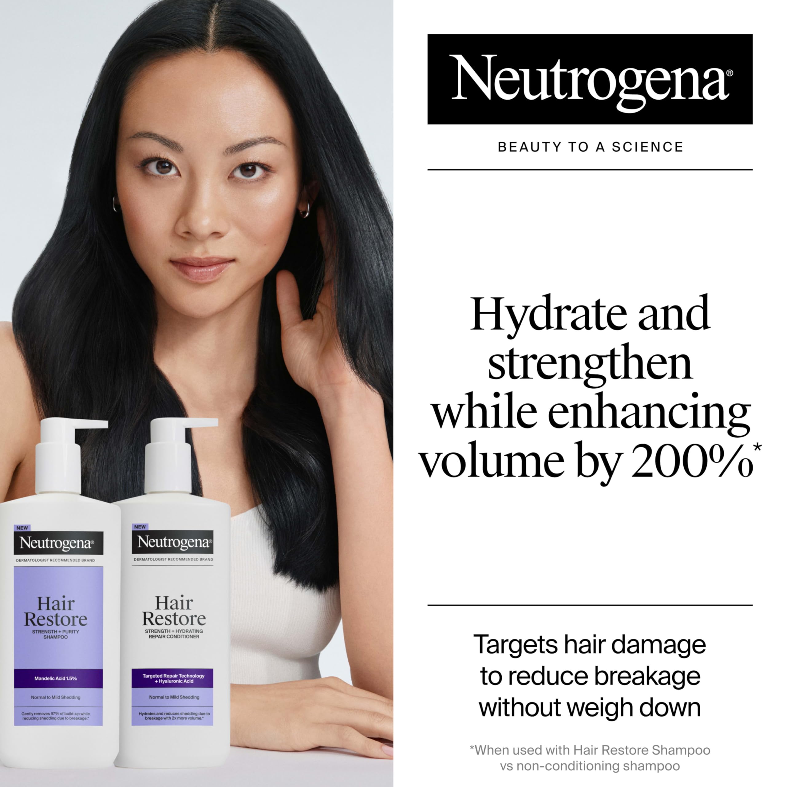 Buy now Neutrogena Hair Restore Strength + Hydrating Repair Conditioner, Moisturizing Hair Conditioner with Hyaluronic Acid that Hydrates & Reduces Shedding due to Breakage, Sulfate Free, 13 fl. oz at indiglob india