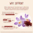 Joy-Filled with Saffron Mood Support Supplement — Daily Mood Support with 30mg Extract + Ashwagandha, Rhodiola, St. John's Wort, Lemon Balm | Saffron Supplements for Emotional Support, Vegan, 30 Ct