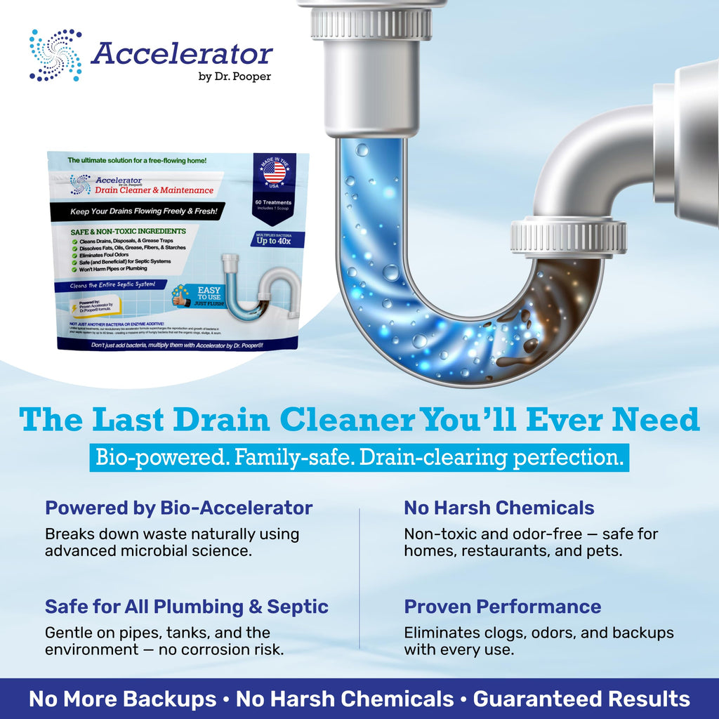 Dr. Pooper Drain Cleaner & Maintenance – Grease Trap & Pipe, Septic Safe