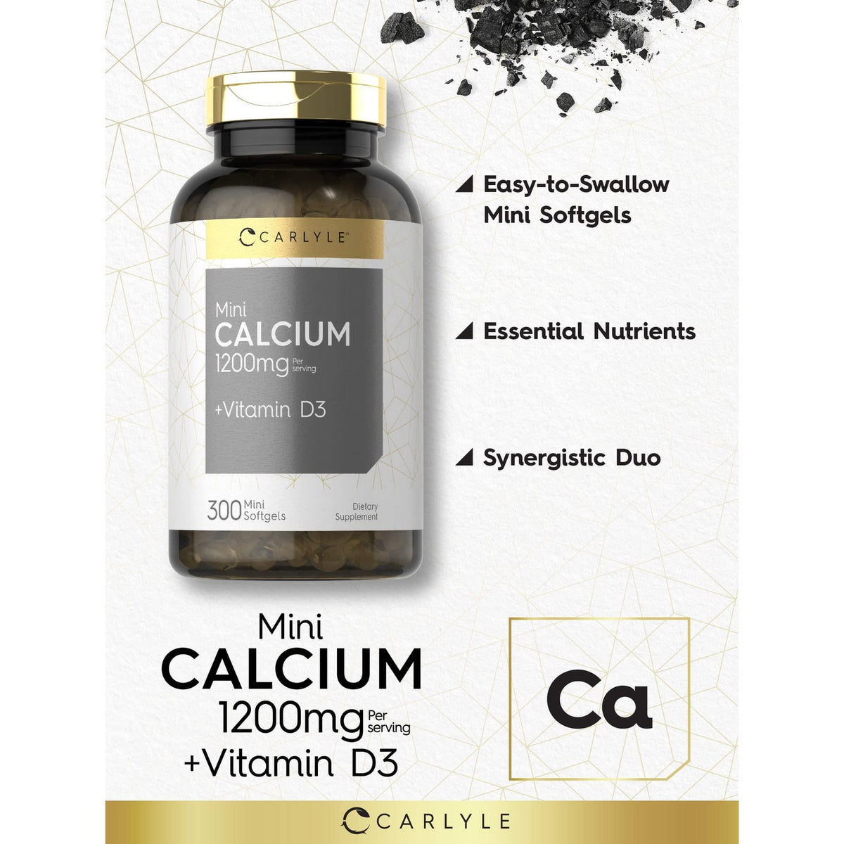 Carlyle Calcium 1200 mg with Vitamin D3 | 300 Softgels