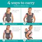 Buy now Infantino Flip 4-in-1 Convertible Baby Carrier, Adjustable, Ergonomic Babywearing, Registry Essential, Baby Carrier for Newborn to Toddler, Gray at indiglob india