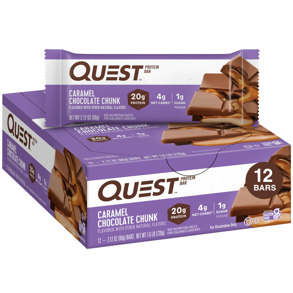 Buy now Quest Nutrition Chocolate Brownie Protein Bar, 20g Protein, 1g Sugar, 4g Net Carb, High Fiber, Gluten Free, 12 Count at indiglob india